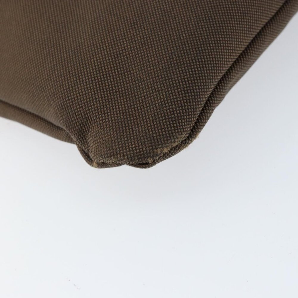 Authentic PRADA Shoulder Bag Canvas Dark Brown gold - Picture 7 of 16